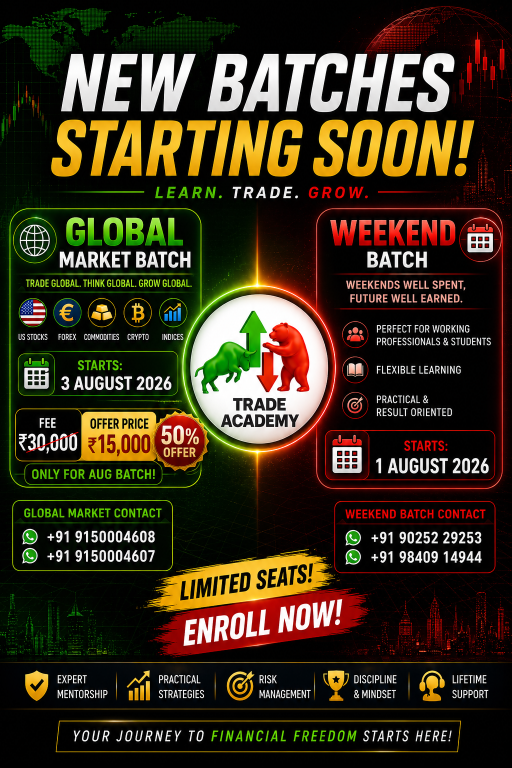 New Batch Admissions Open | Global Market & Weekend Trading Courses